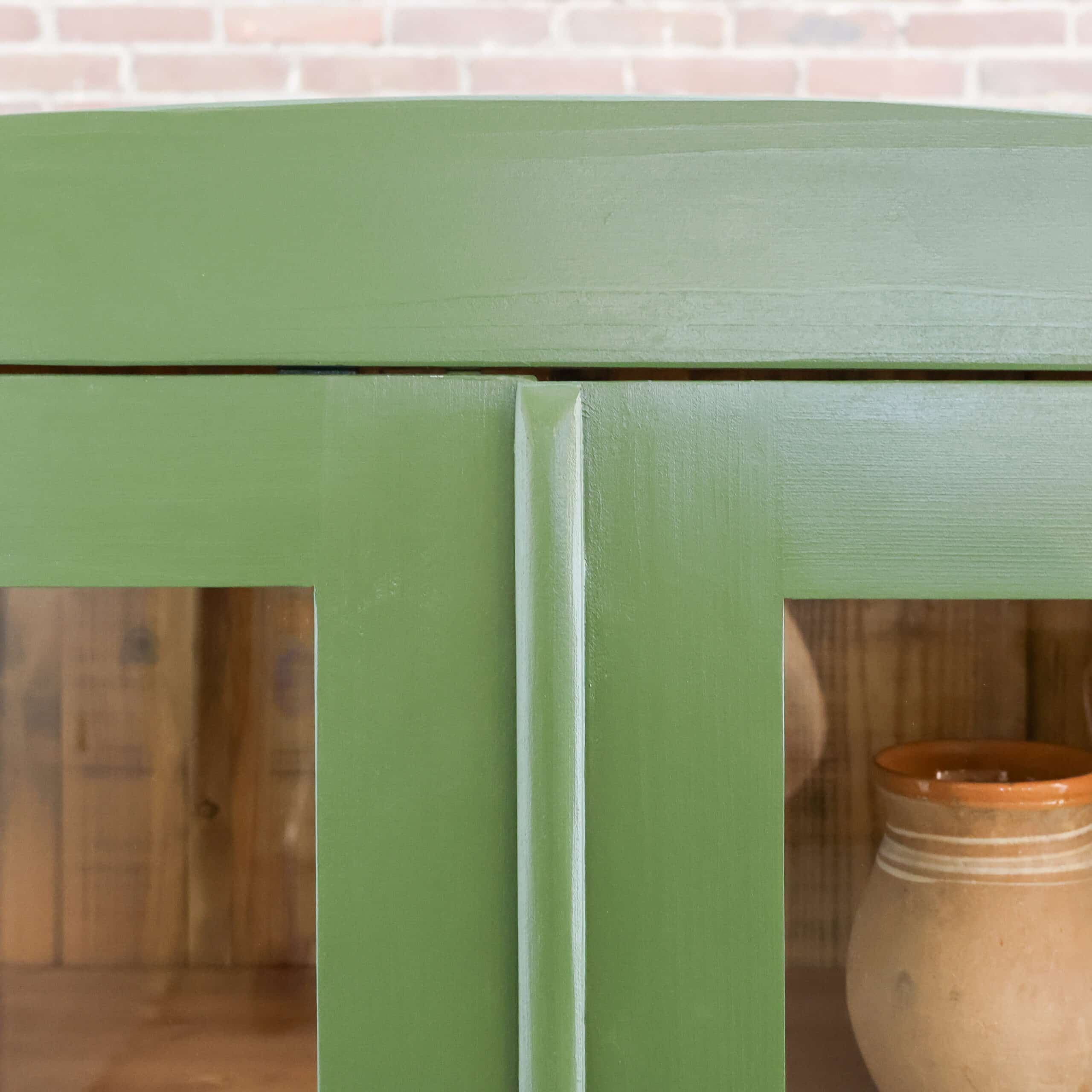 Brocante groene vitrinekast - Afbeelding 6