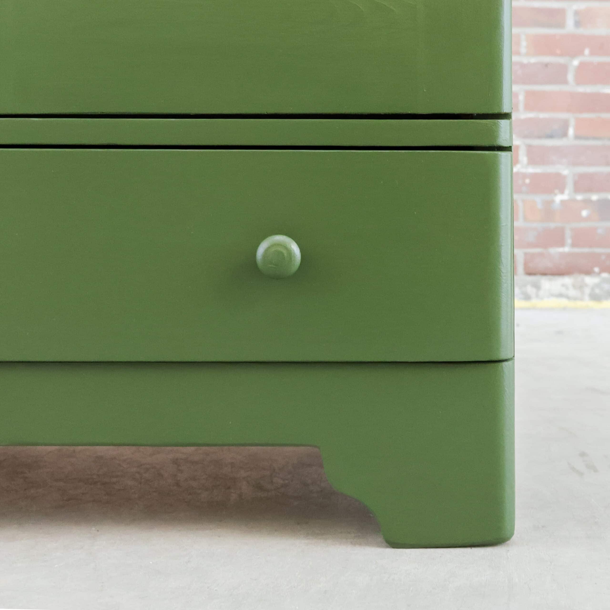 Brocante groene vitrinekast - Afbeelding 8