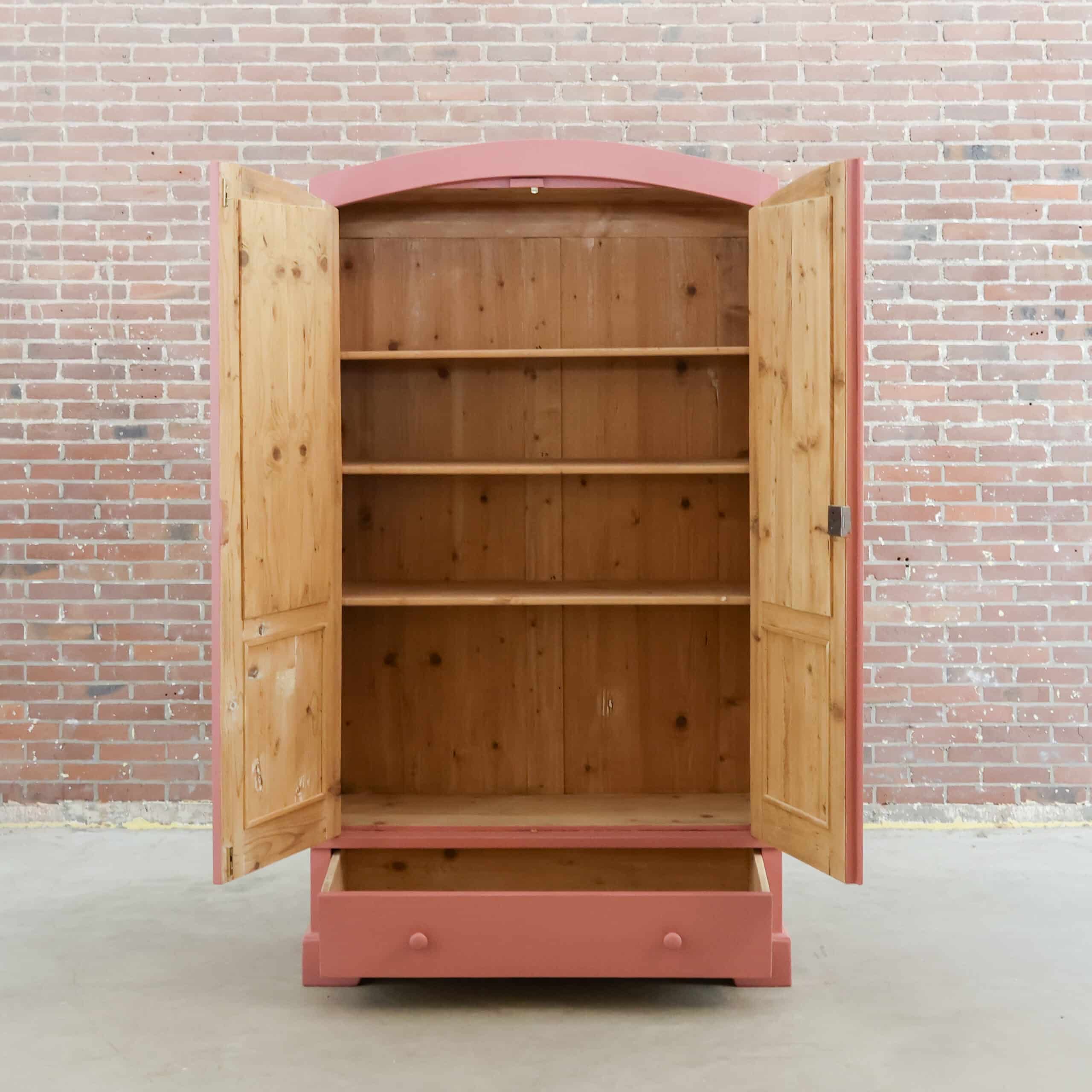 Brocante roze spiegelkast - Afbeelding 2