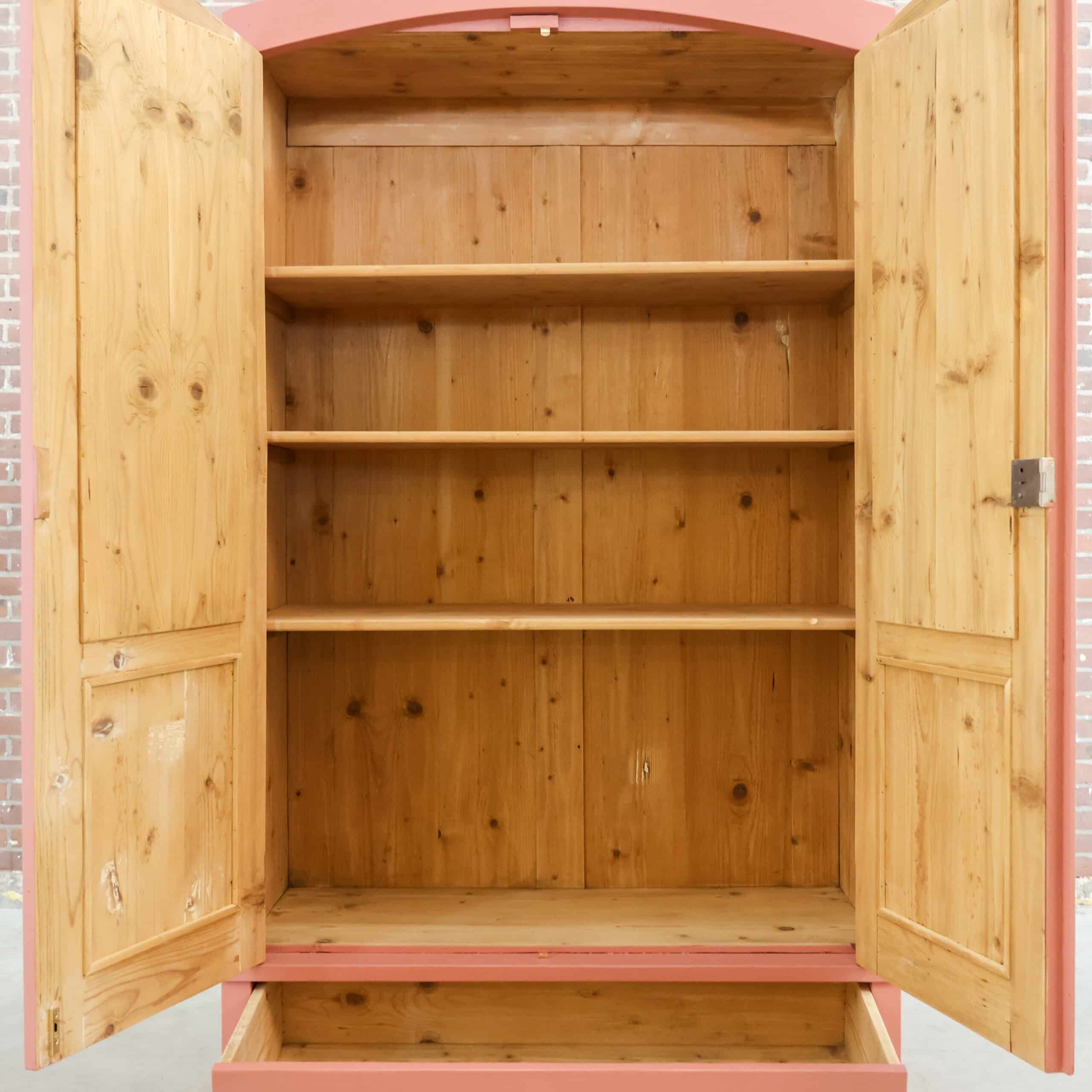 Brocante roze spiegelkast - Afbeelding 3
