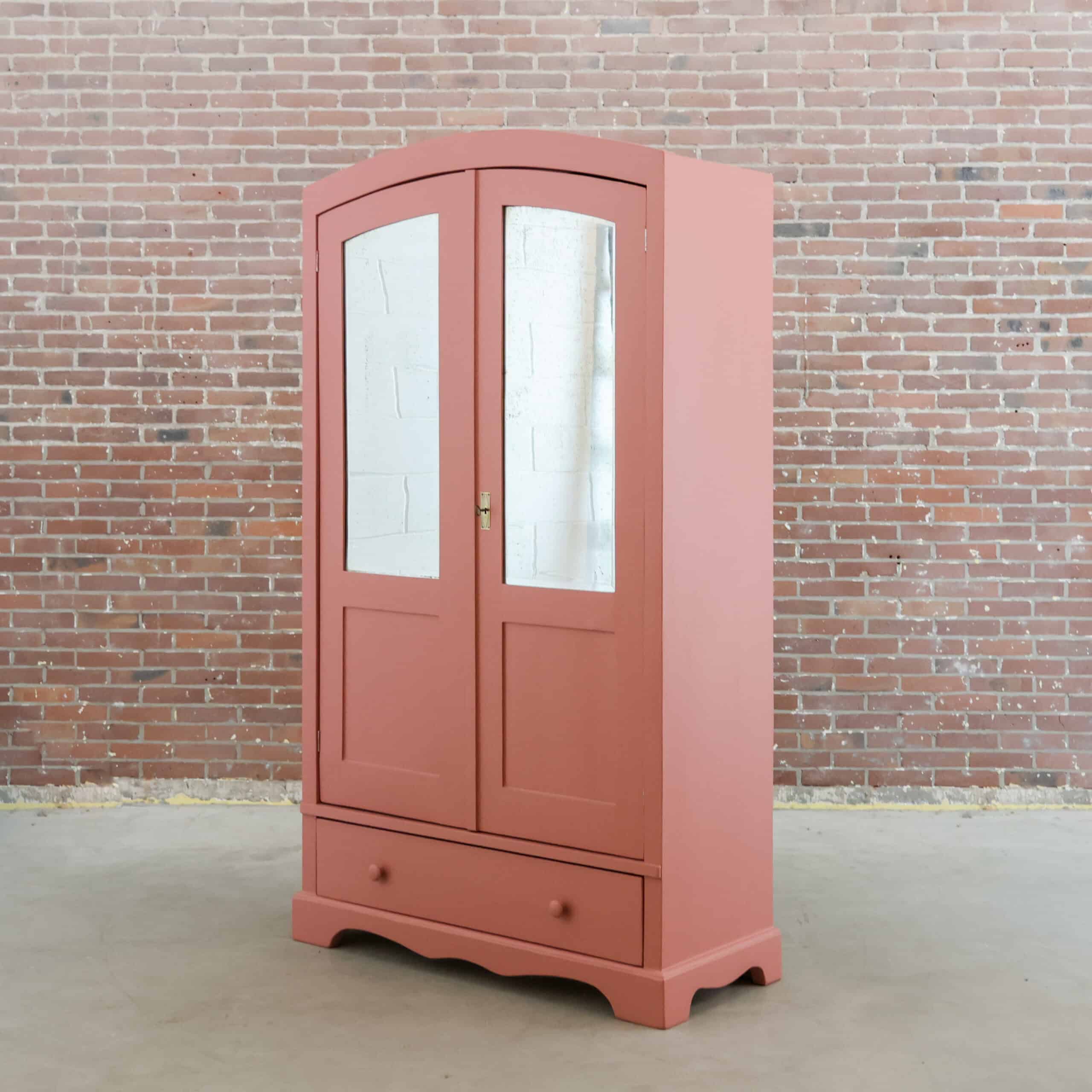 Brocante roze spiegelkast - Afbeelding 9