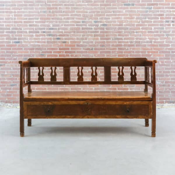 Brocante houten bank - grote la