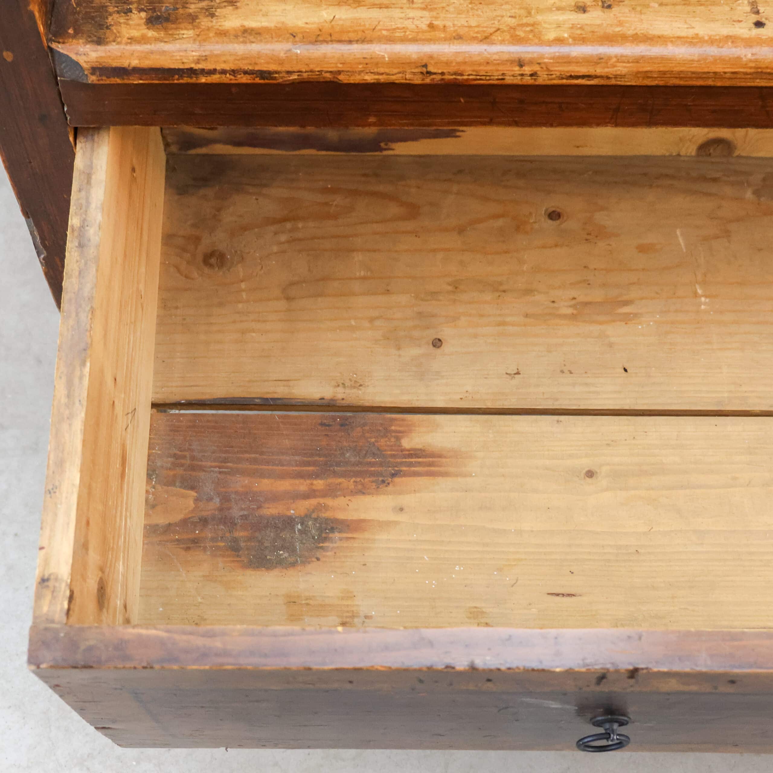 Brocante houten bank - grote la - Afbeelding 4