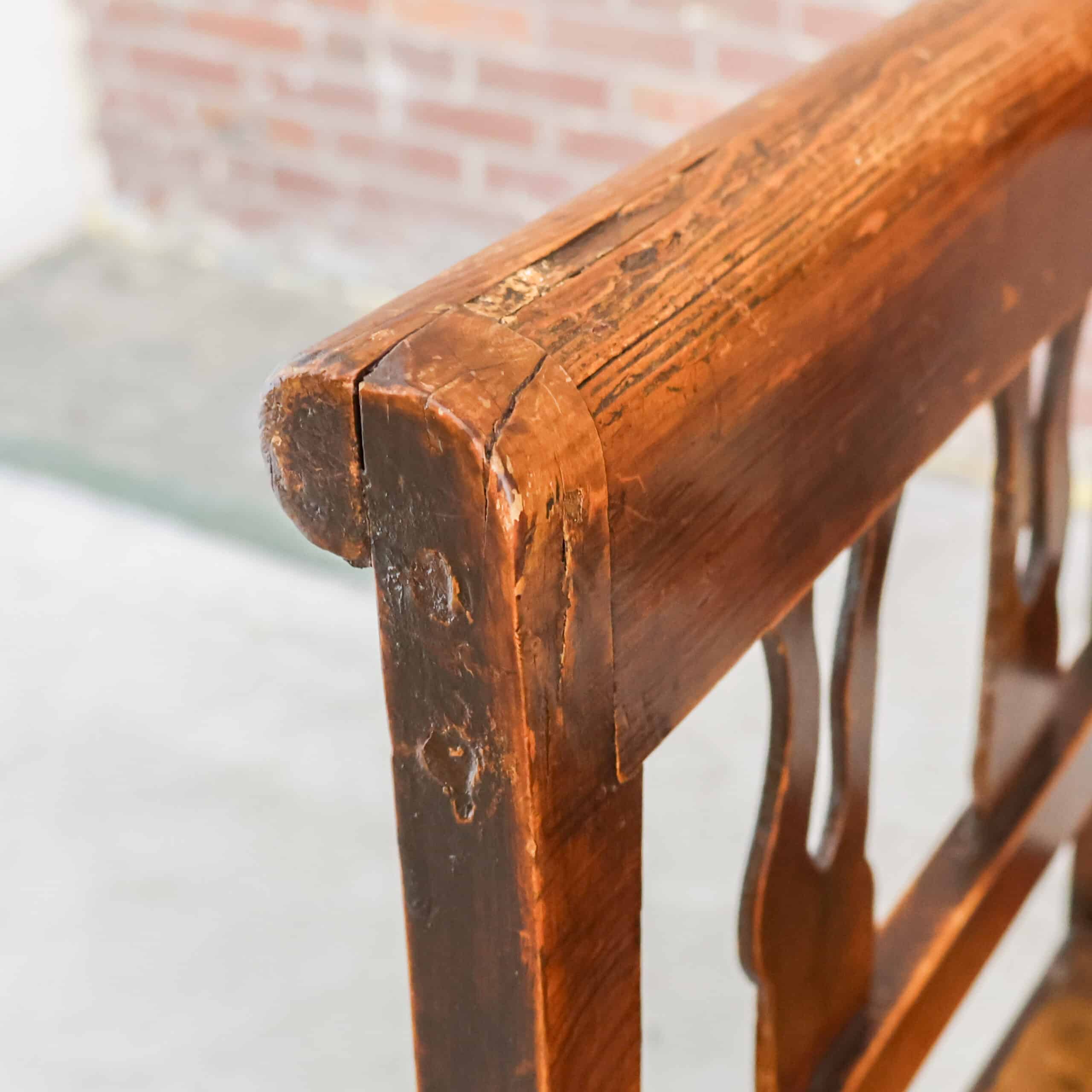 Brocante houten bank - grote la - Afbeelding 6