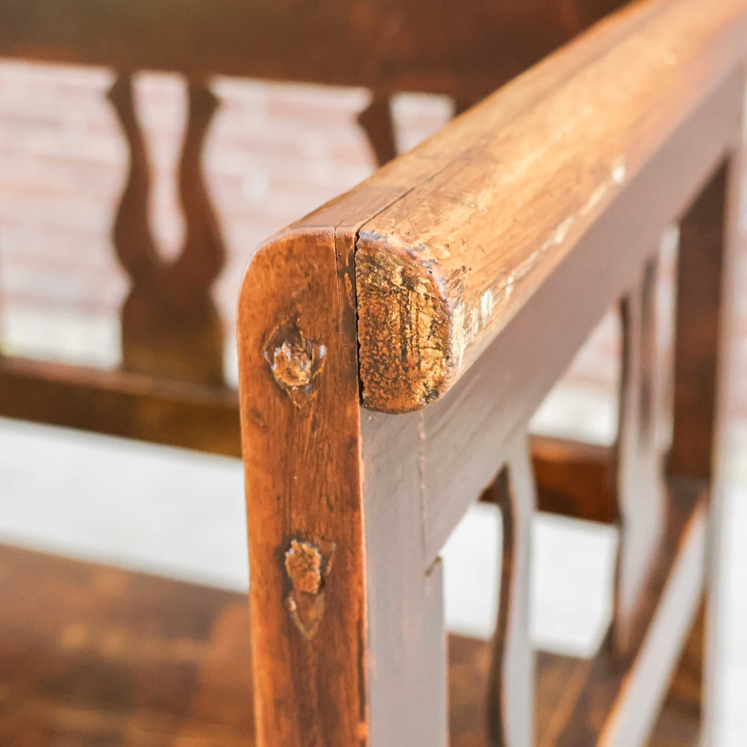 Brocante houten bank - grote la - Afbeelding 5
