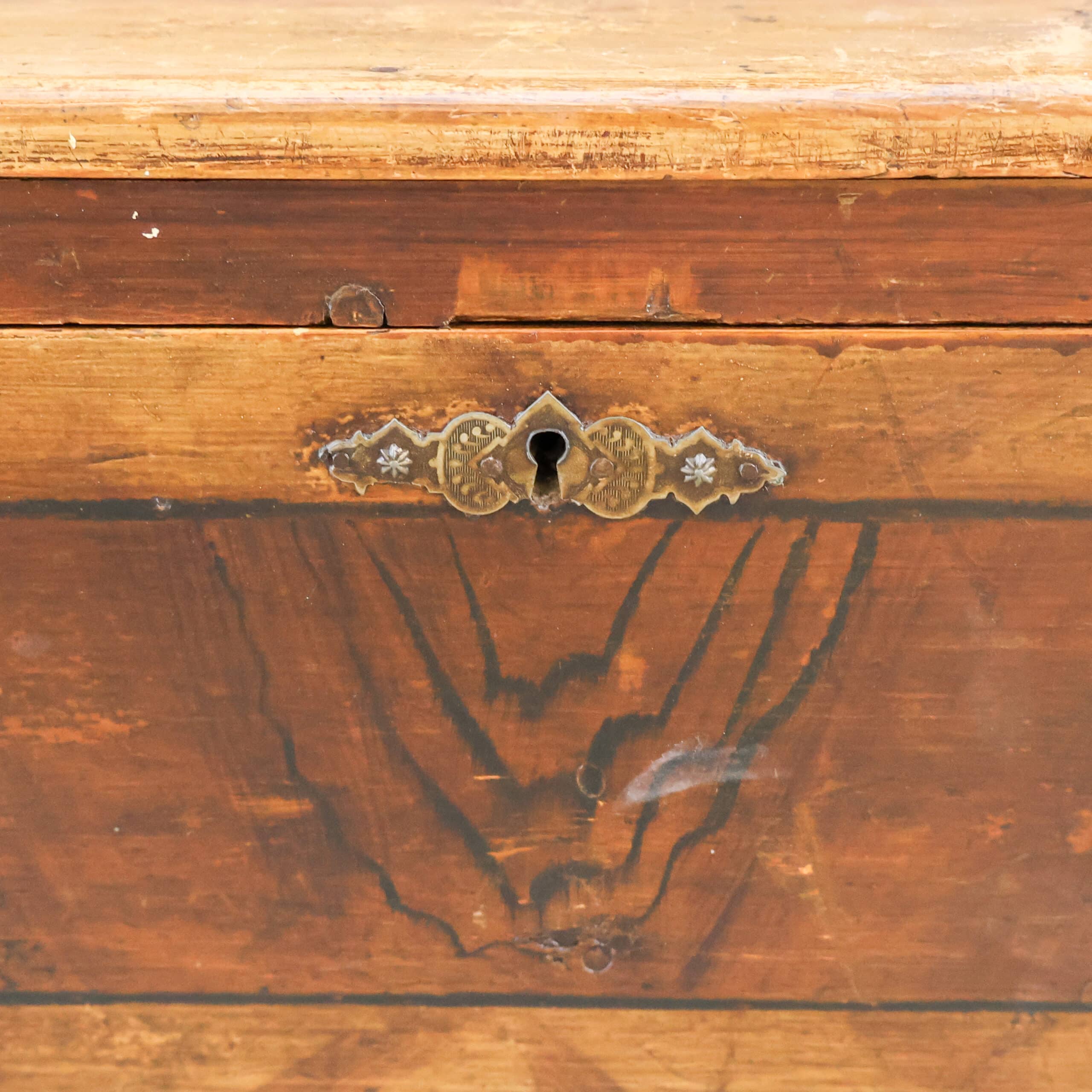 Brocante houten bank - grote la - Afbeelding 11