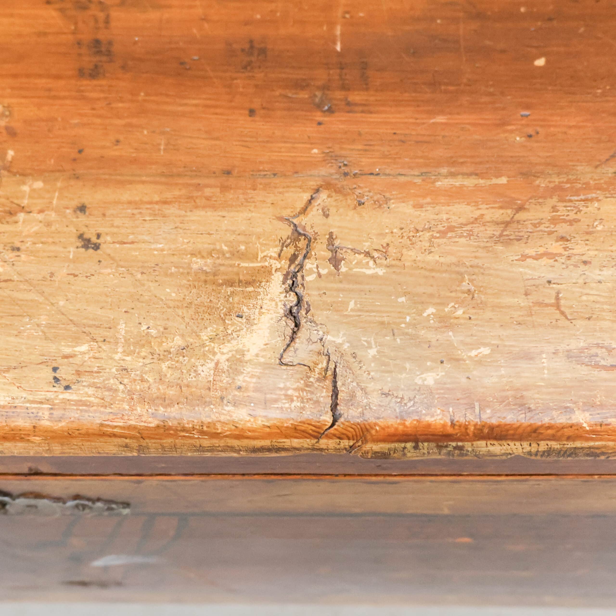 Brocante houten bank - grote la - Afbeelding 8