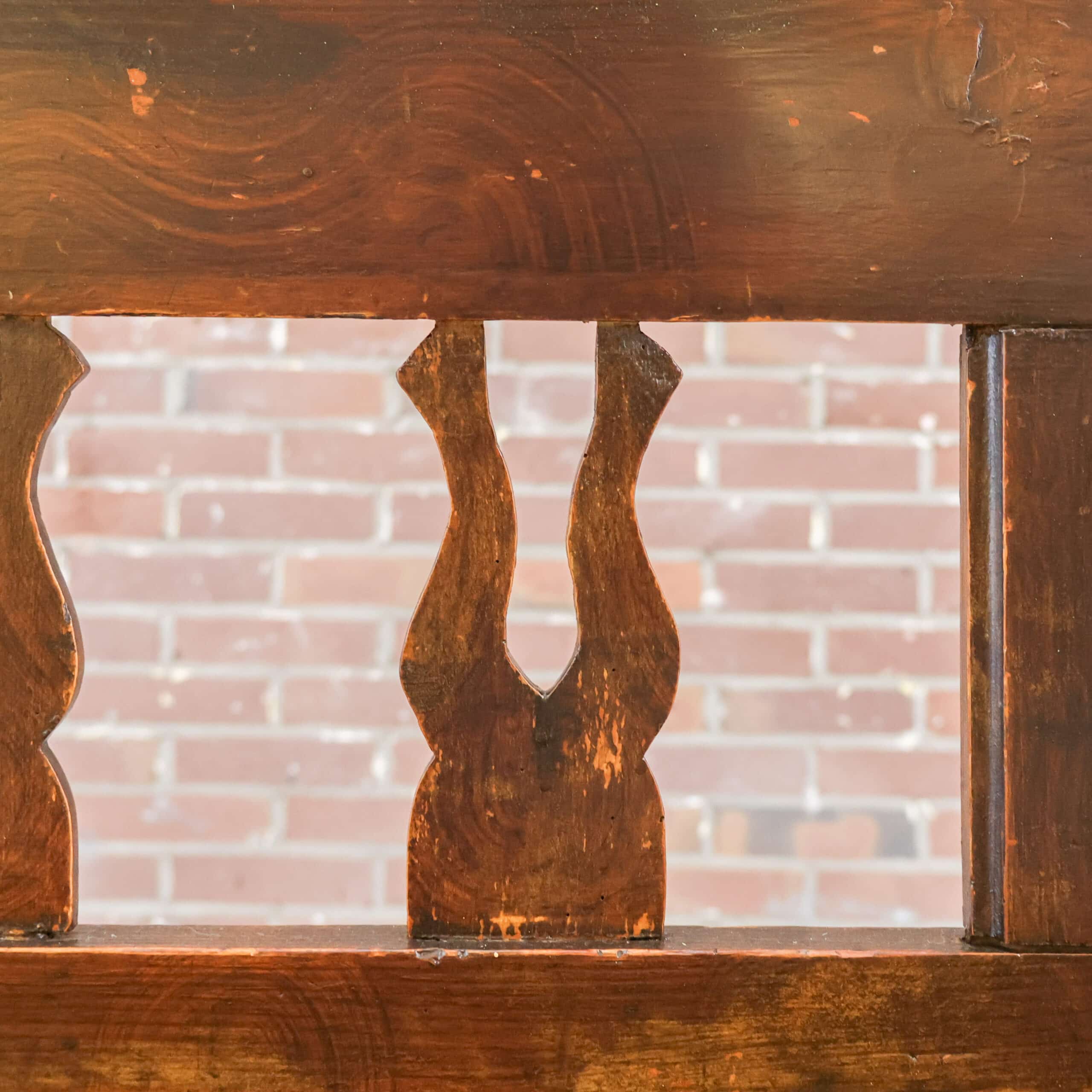 Brocante houten bank - grote la - Afbeelding 7