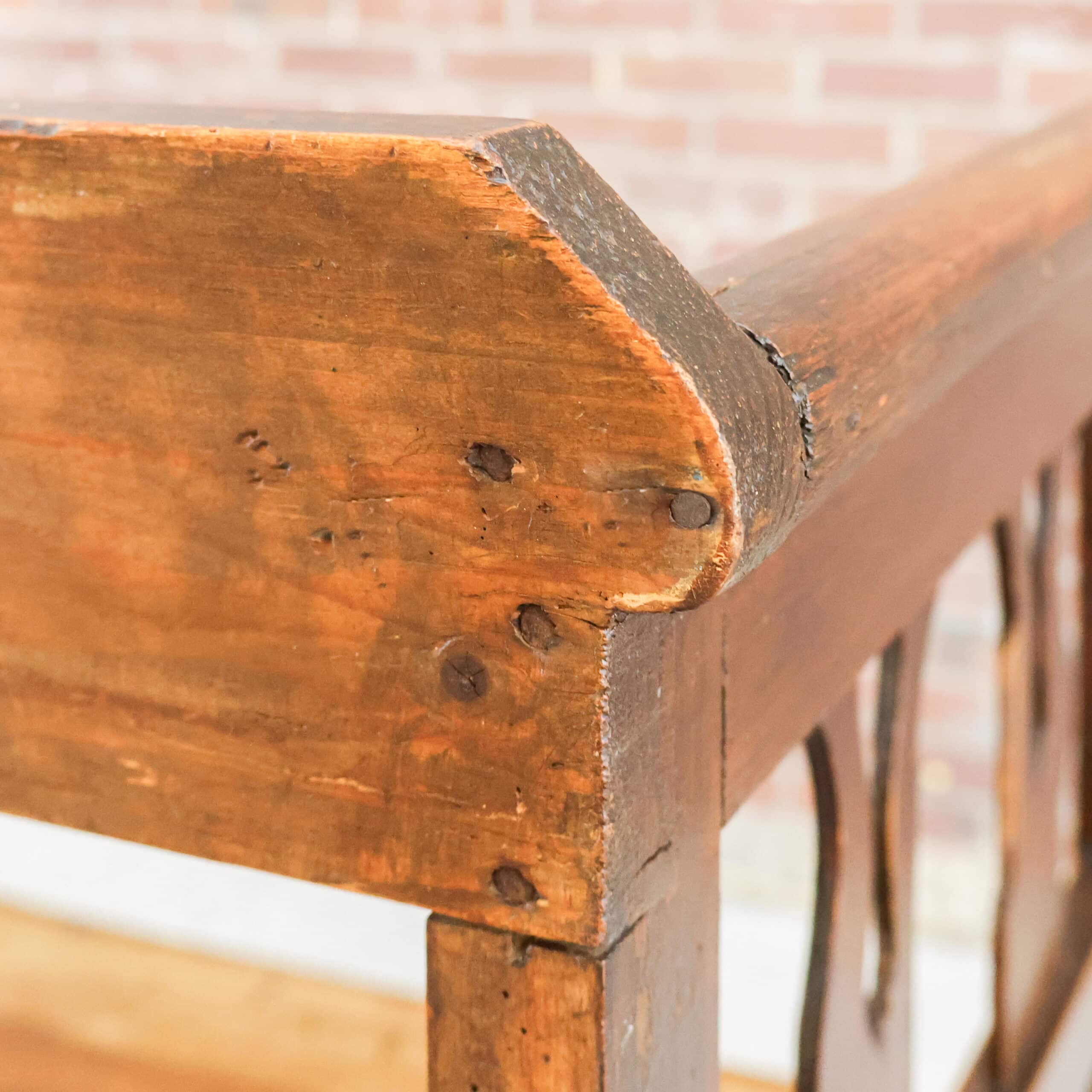 Brocante houten bank - grote la - Afbeelding 15