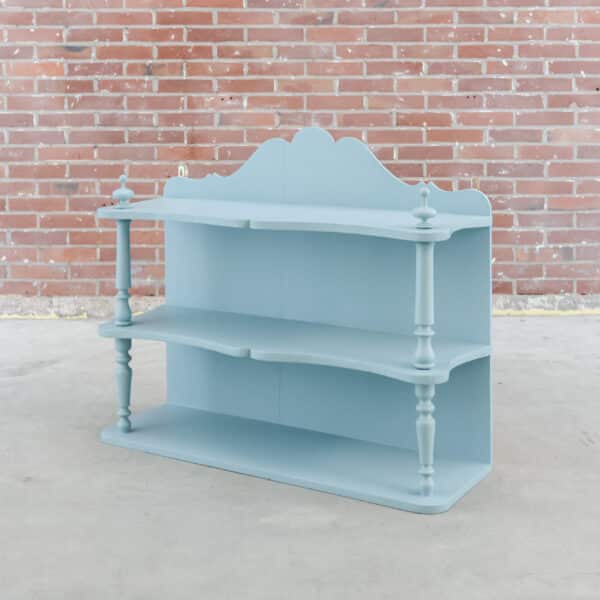 Brocante blauwe hangkast