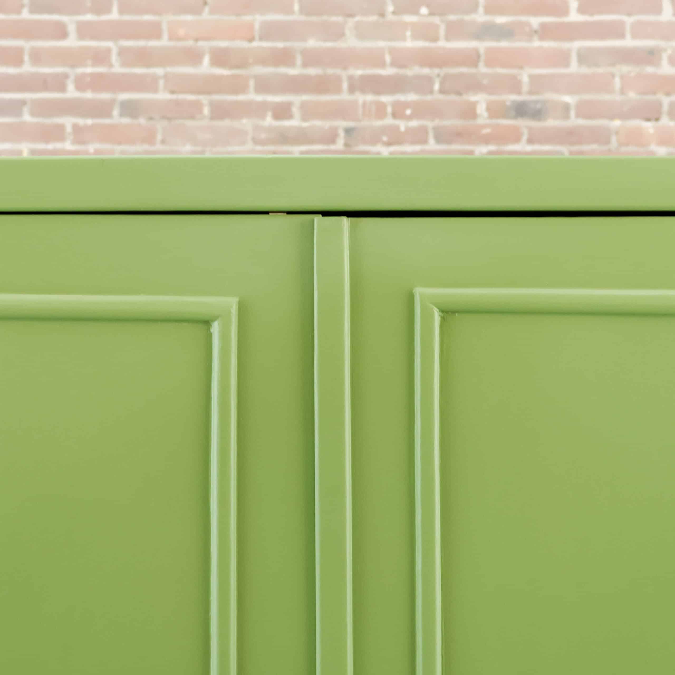 Brocante groene linnenkast - Afbeelding 4