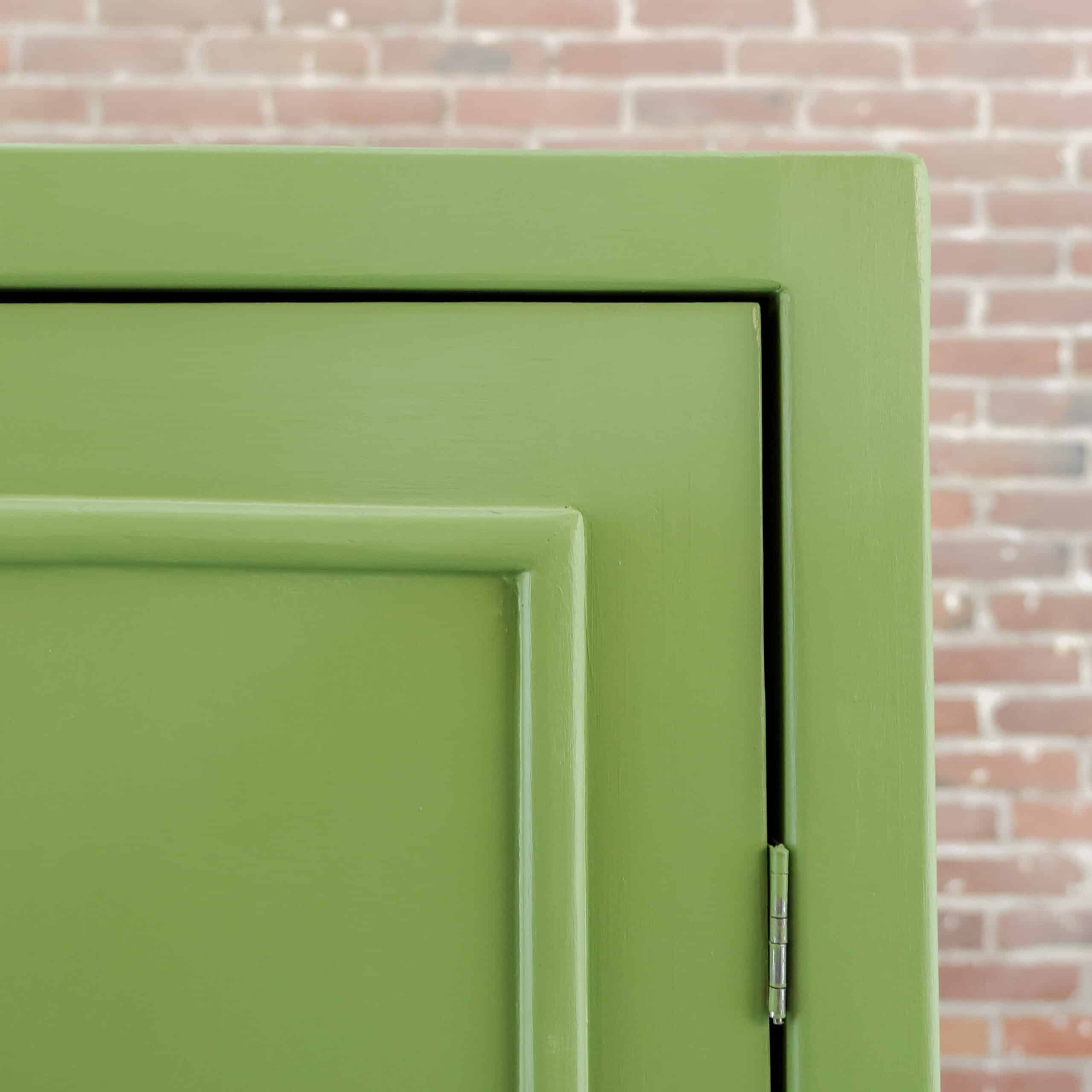 Brocante groene linnenkast - Afbeelding 3