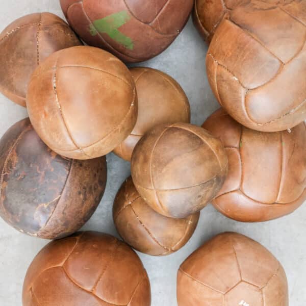 Vintage leren medicijnballen