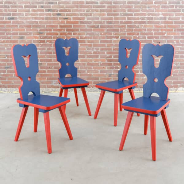 Houten folklore eetkamerstoelen