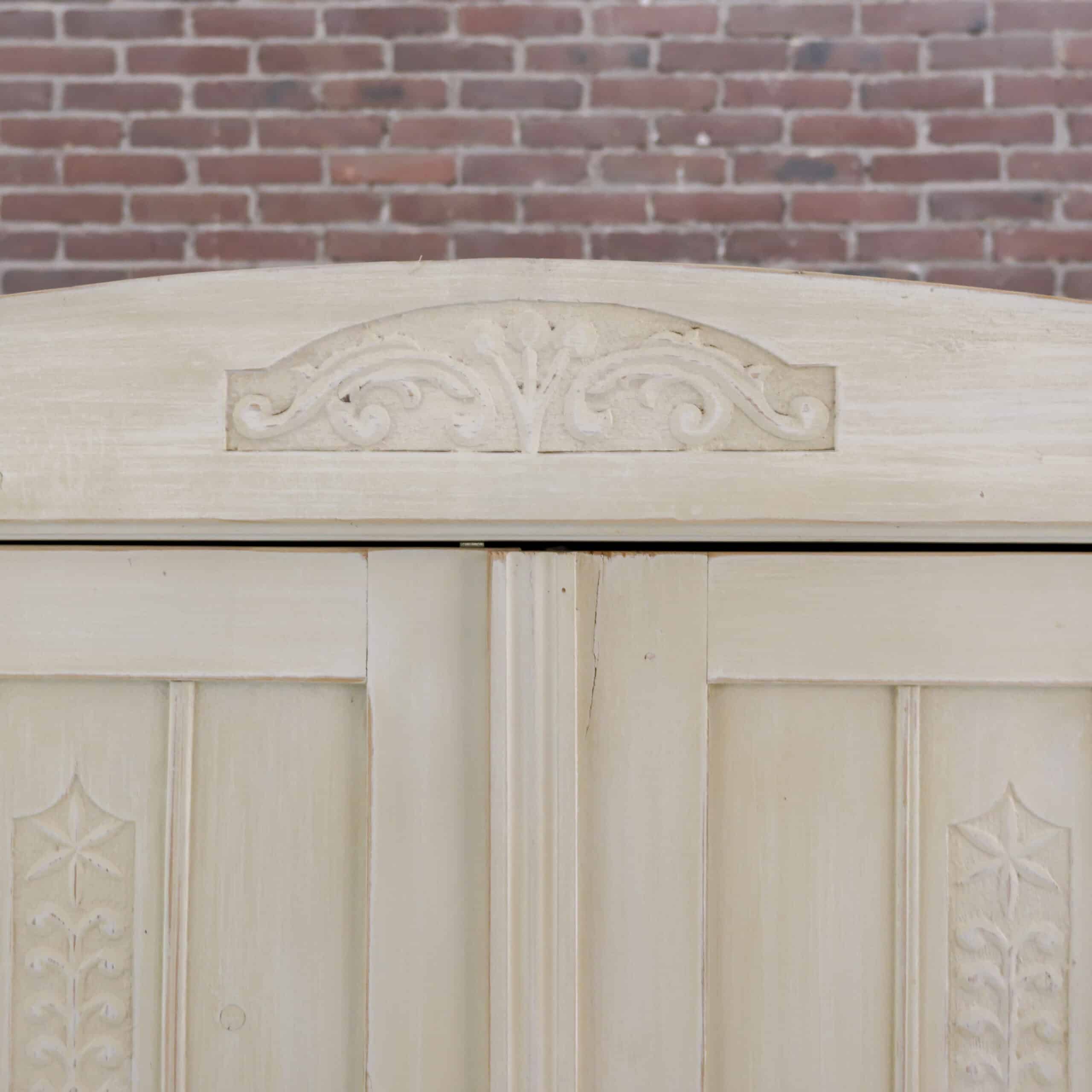 Brocante crème linnenkast - Afbeelding 3