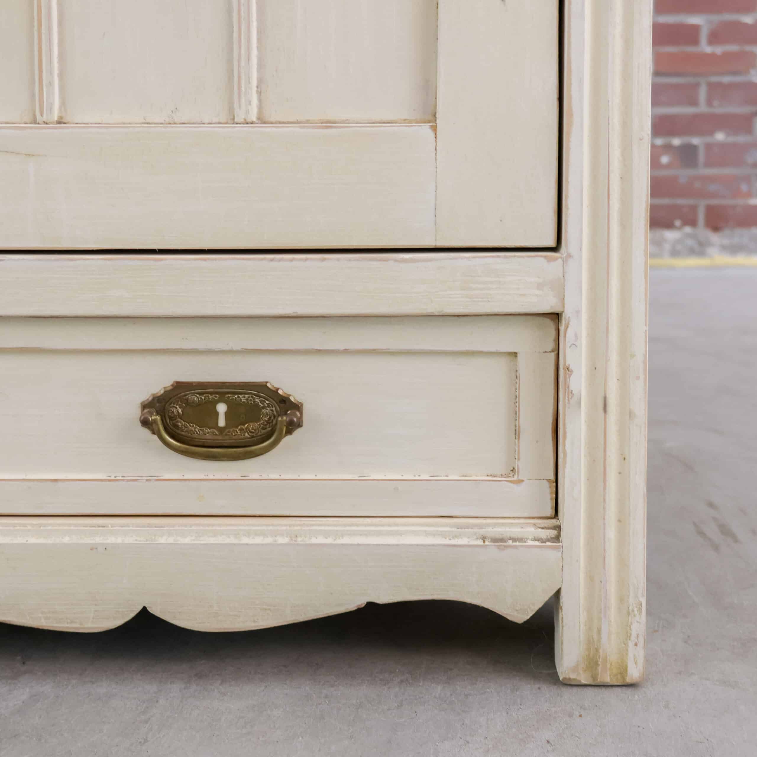 Brocante crème linnenkast - Afbeelding 7