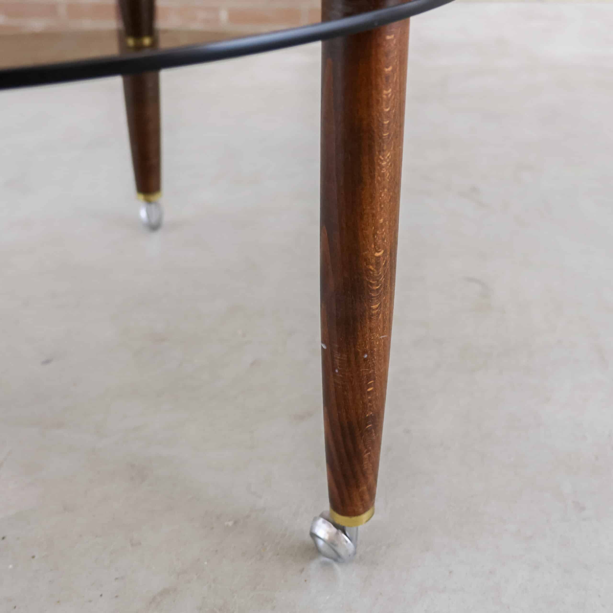 Vintage ronde tafel met rookglas - Image 5