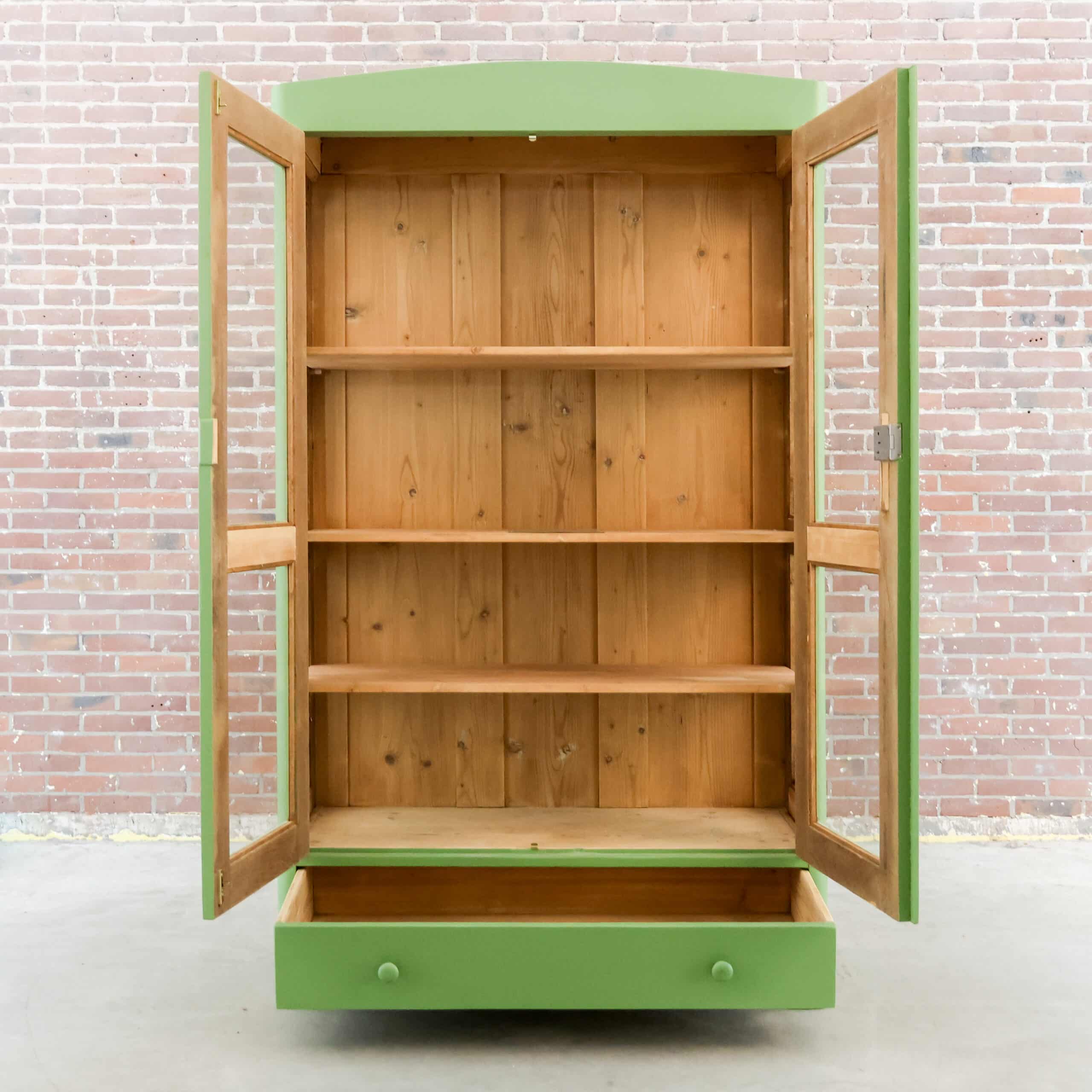 Groene vitrinekast - Afbeelding 3