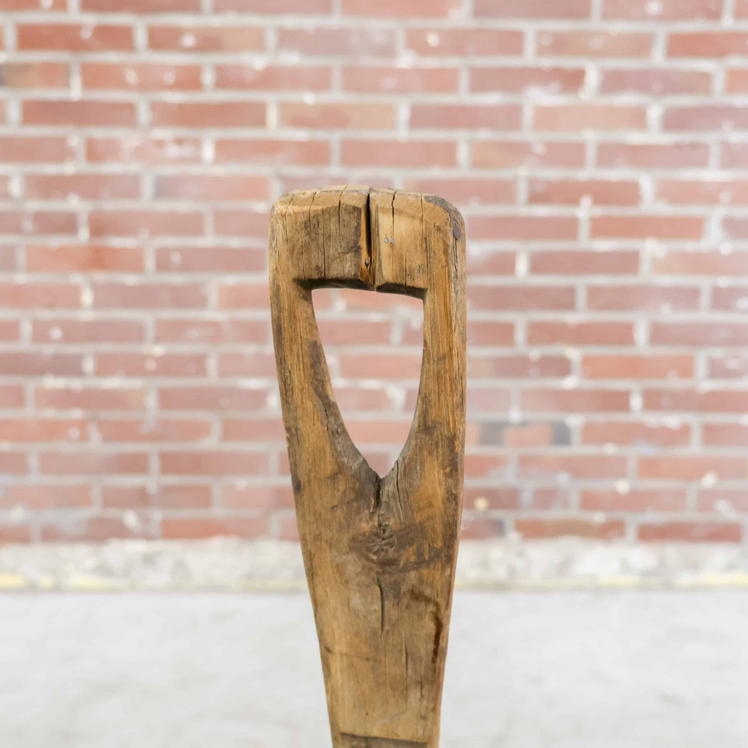 Rustieke houten melkkruk - Afbeelding 2