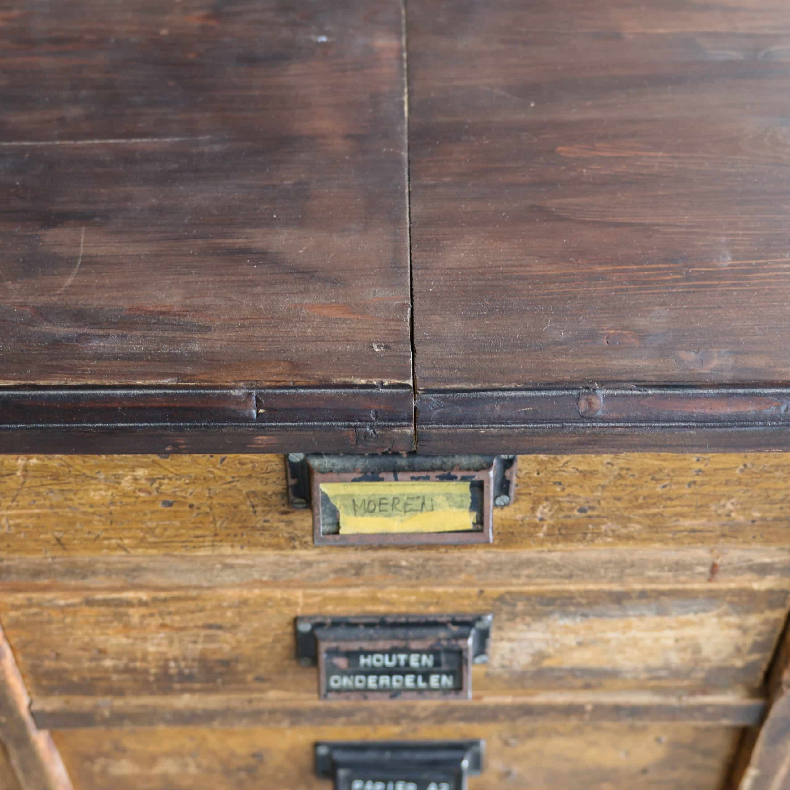 Authentieke apothekers/archiefkast - 4,5 meter - Afbeelding 6