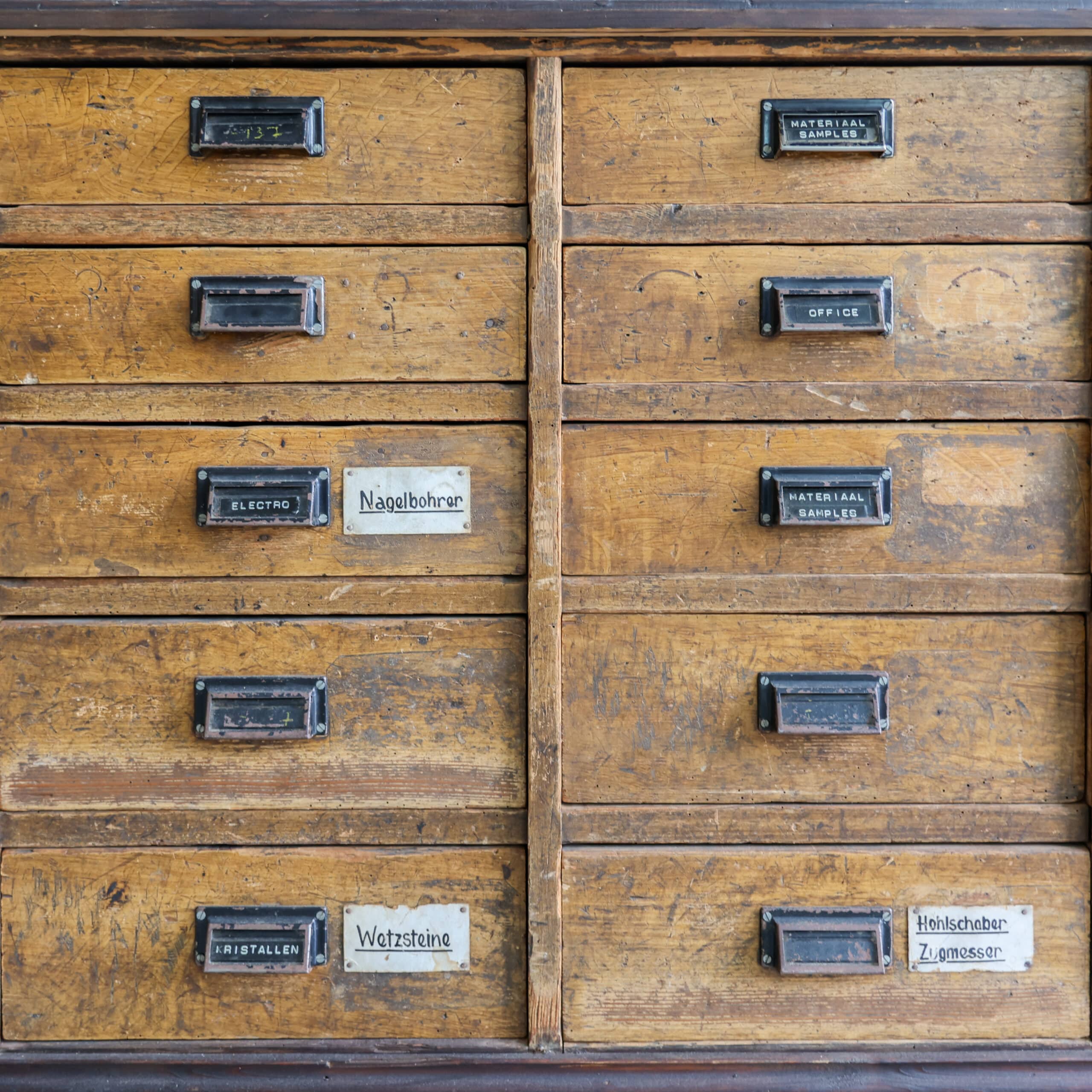Authentieke apothekers/archiefkast - 4,5 meter - Afbeelding 7