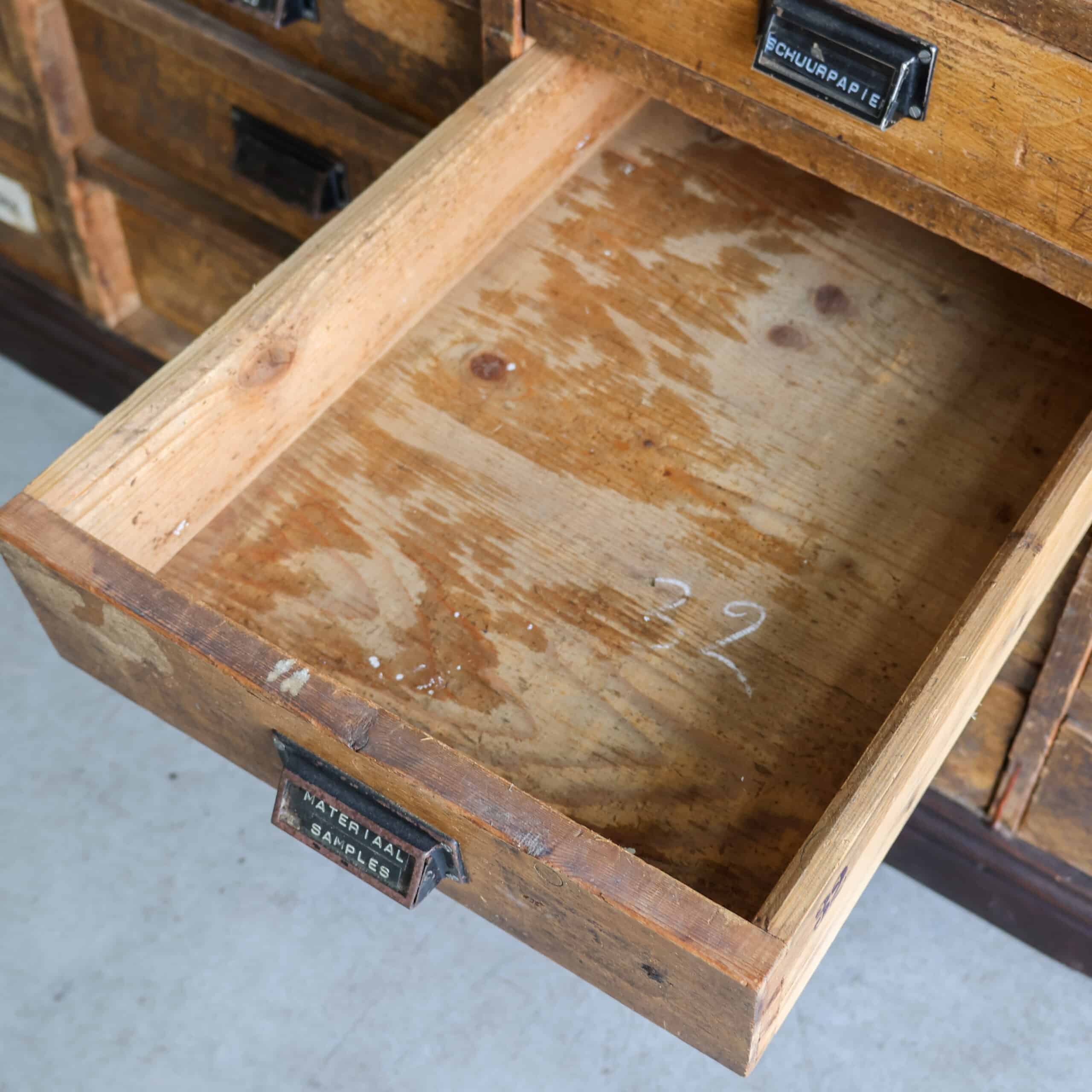 Authentieke apothekers/archiefkast - 4,5 meter - Afbeelding 10