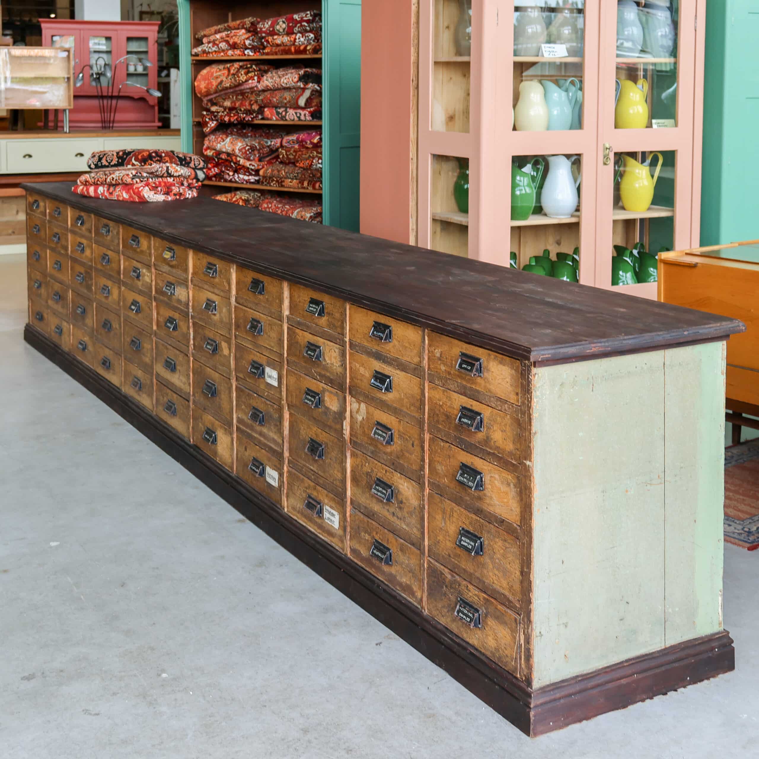 Authentieke apothekers/archiefkast - 4,5 meter - Afbeelding 2