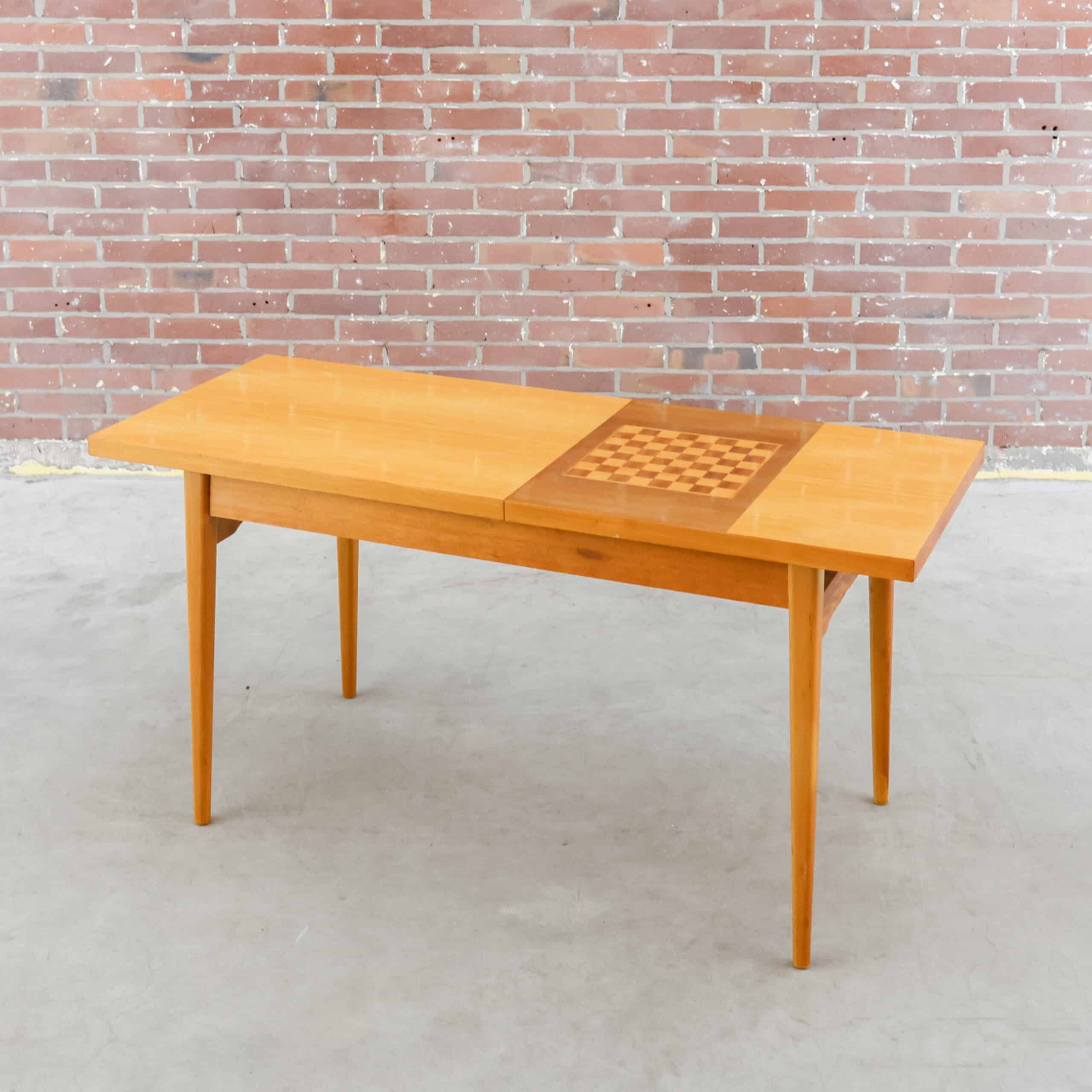 Vintage salontafel met dambord - Afbeelding 6