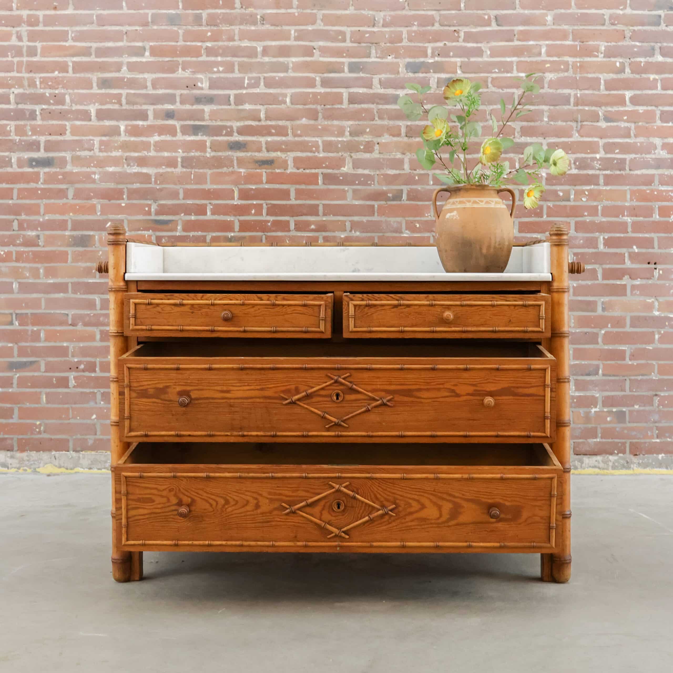 Faux Bamboo ladekast - Afbeelding 2