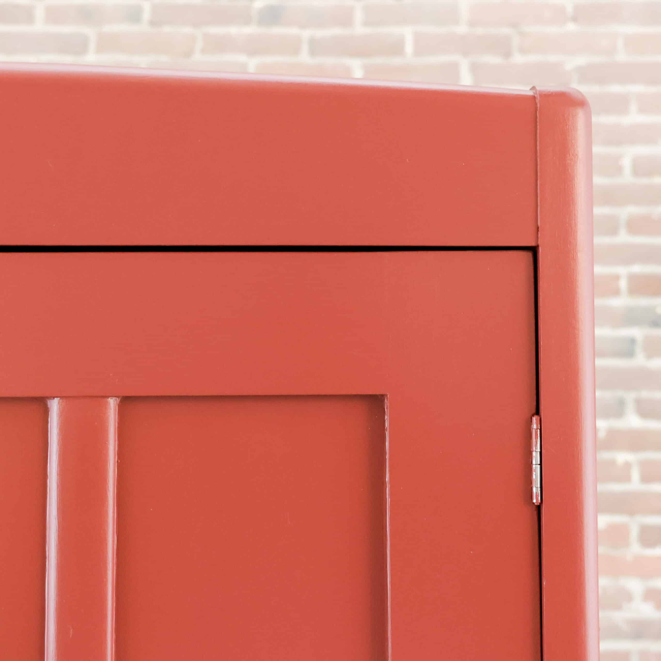 Brocante rode linnenkast – Bild 4