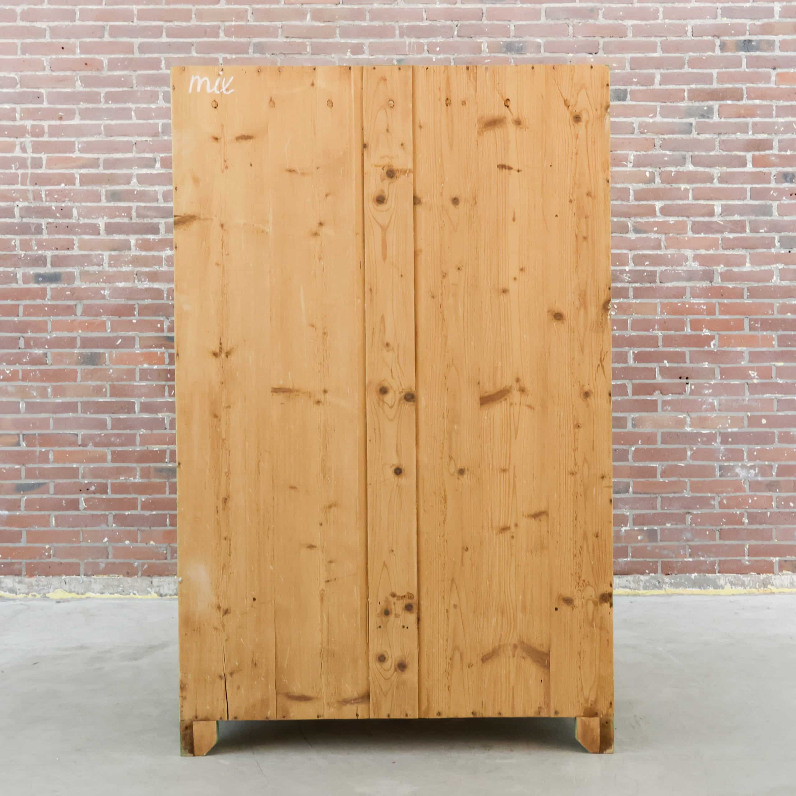 Brocante groene linnenkast - Afbeelding 10