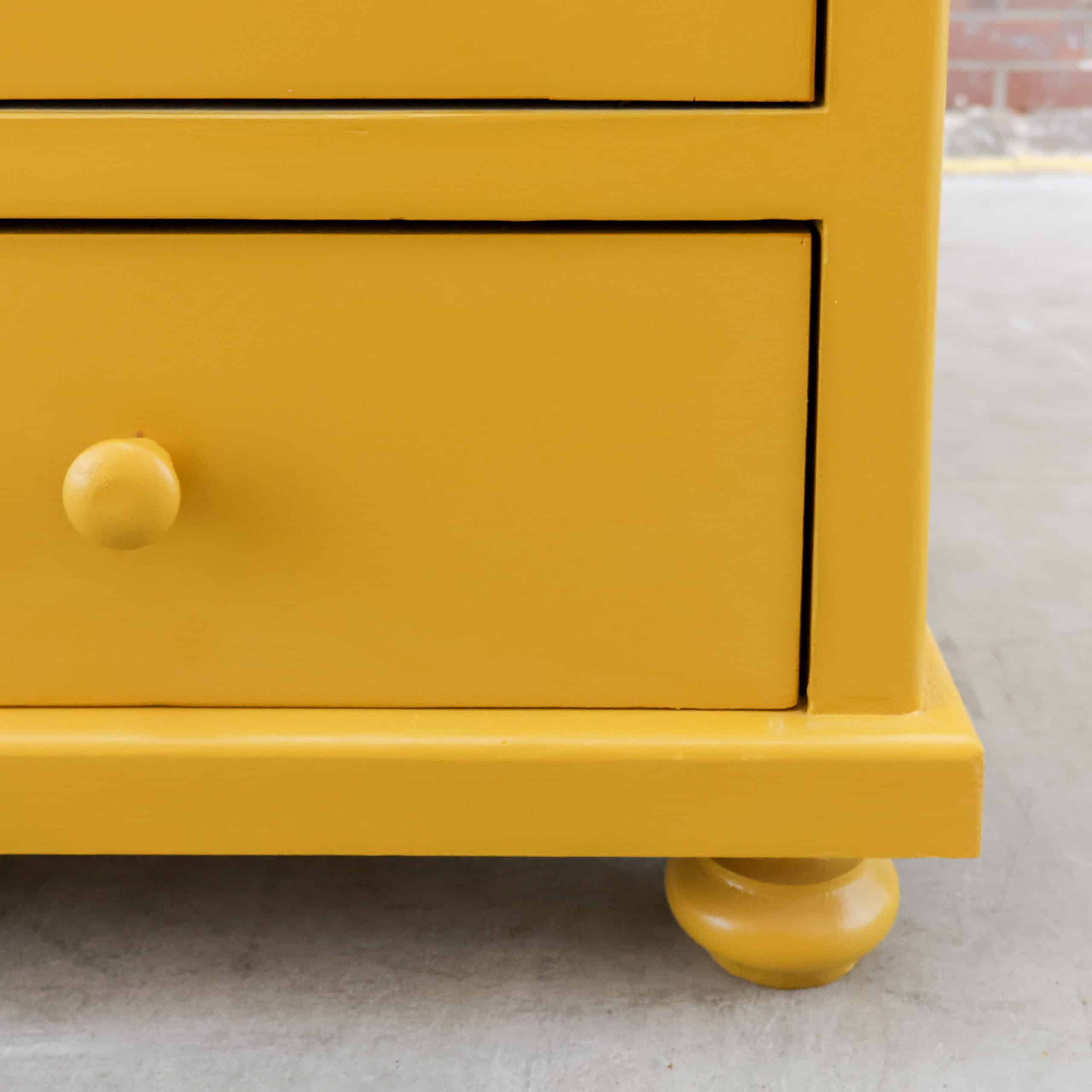 Brocante okergele linnenkast - Afbeelding 6