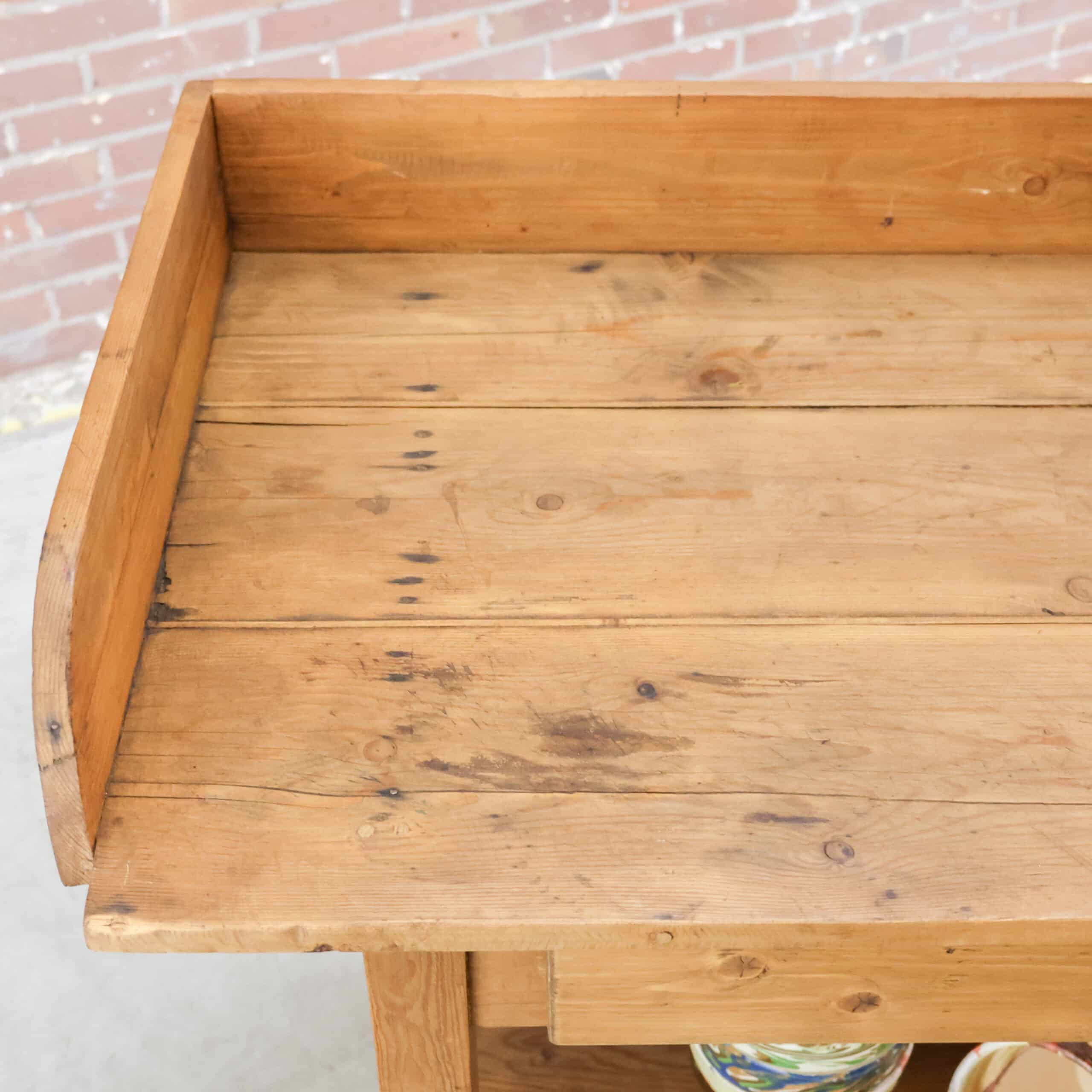 Brocante oppottafel/werktafel - Afbeelding 4